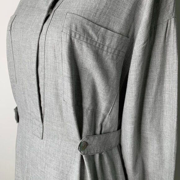 NWT Bohelle Women's Gray Long Sleeve Midi Mock Neck Cotton Dress Size 42 / M - Picture 4 of 15